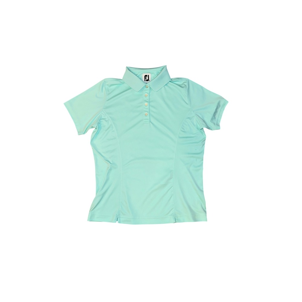 FootJoy Polo Shirt Womens Medium Mint Green Short Sleeve Performance Golf